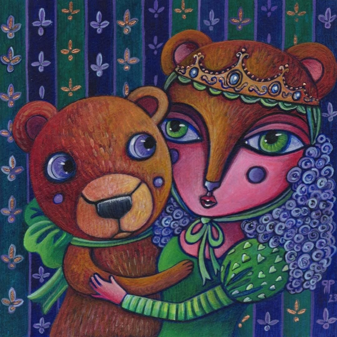 Sweet Teddy Bear | Original Oil Painting by Rossella Paolini